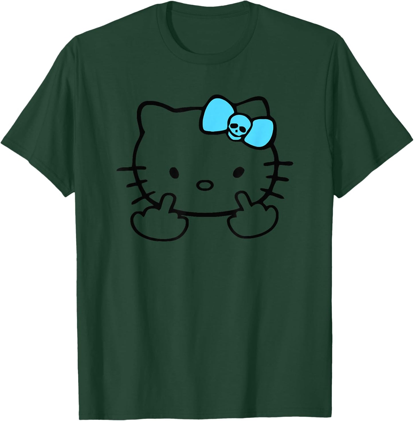 Mean Kitty Middle Finger T-Shirt - T-Shirt | Forest