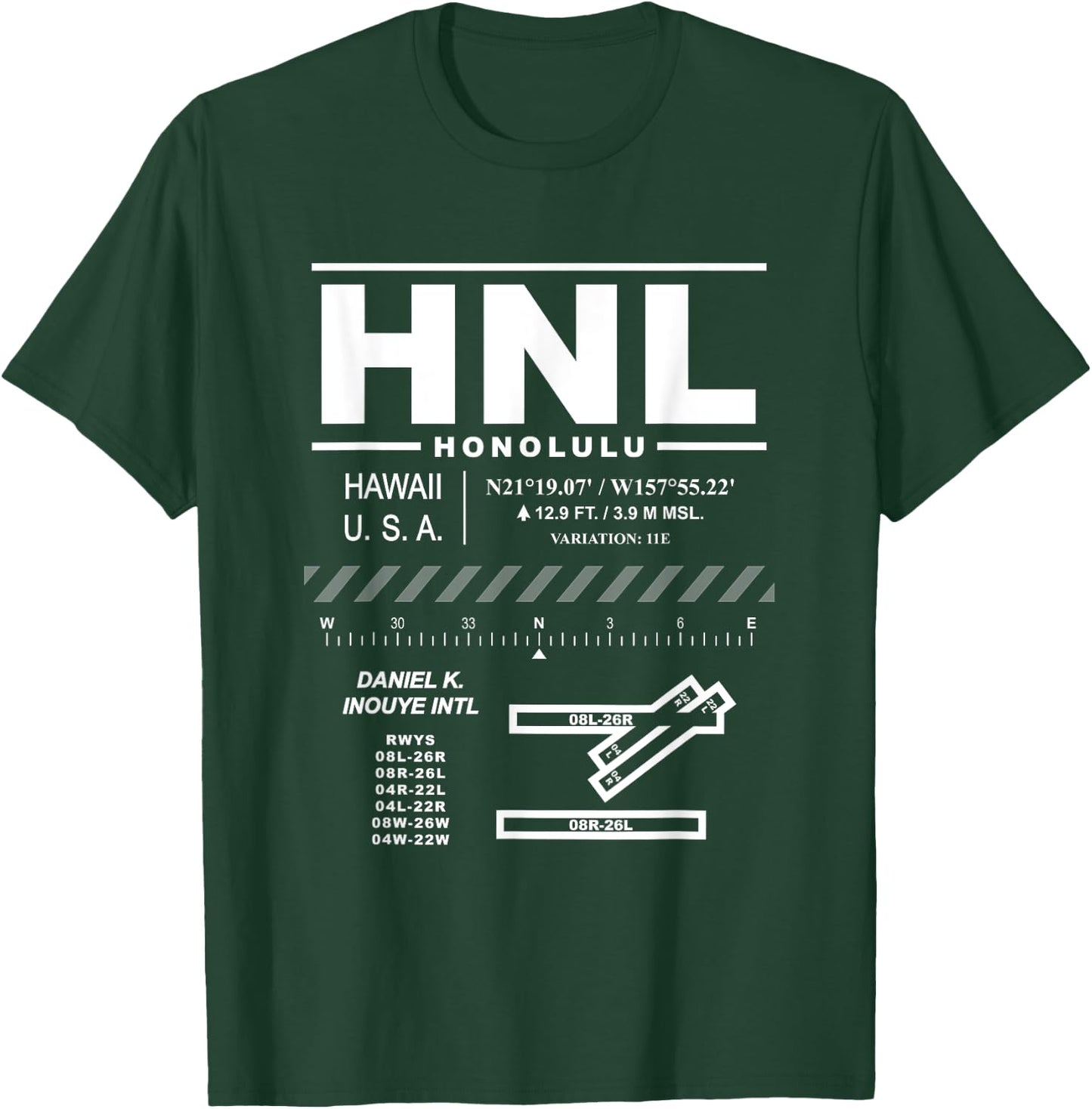 Daniel K. Inouye Int'l Airport Honolulu Hawaii HNL T-Shirt - T-Shirt | Forest