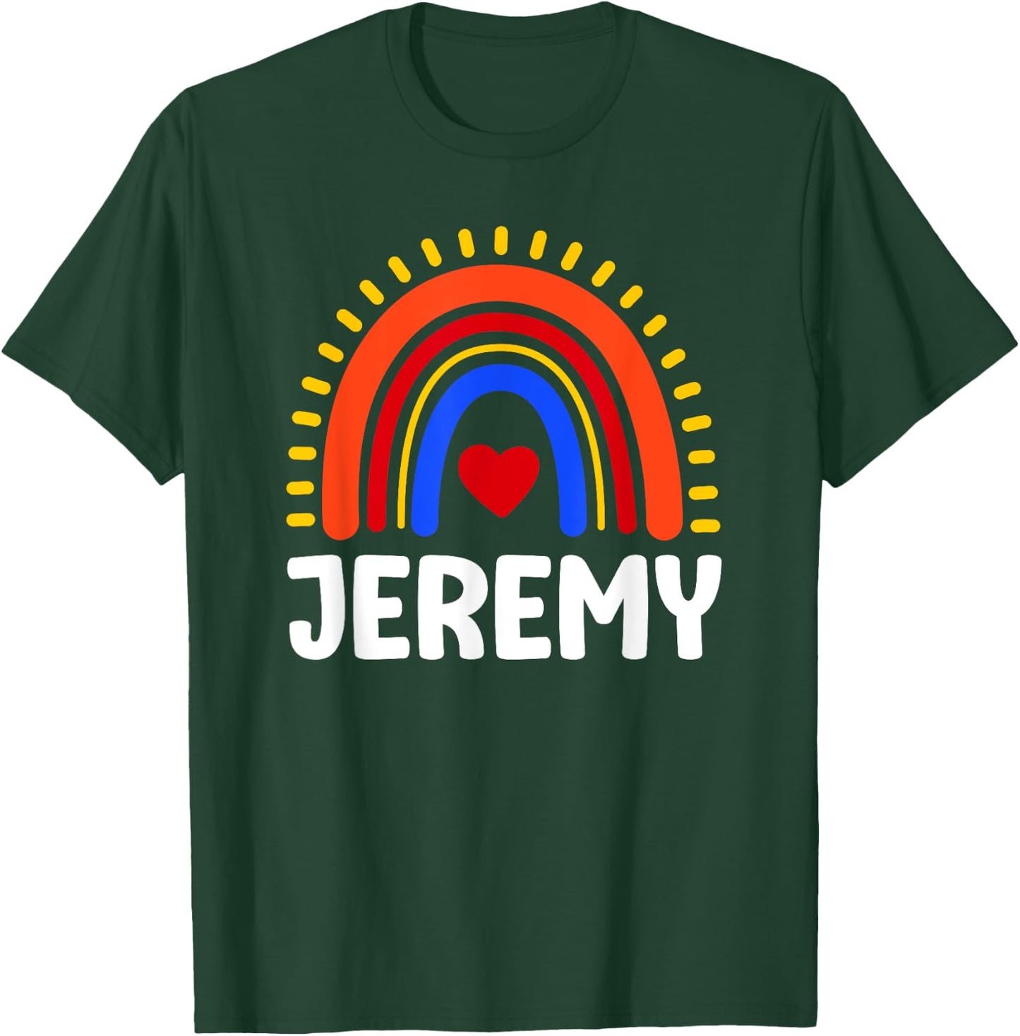 I Love Jeremy Cute Jeremy Rainbow T-Shirt - T-Shirt | Forest