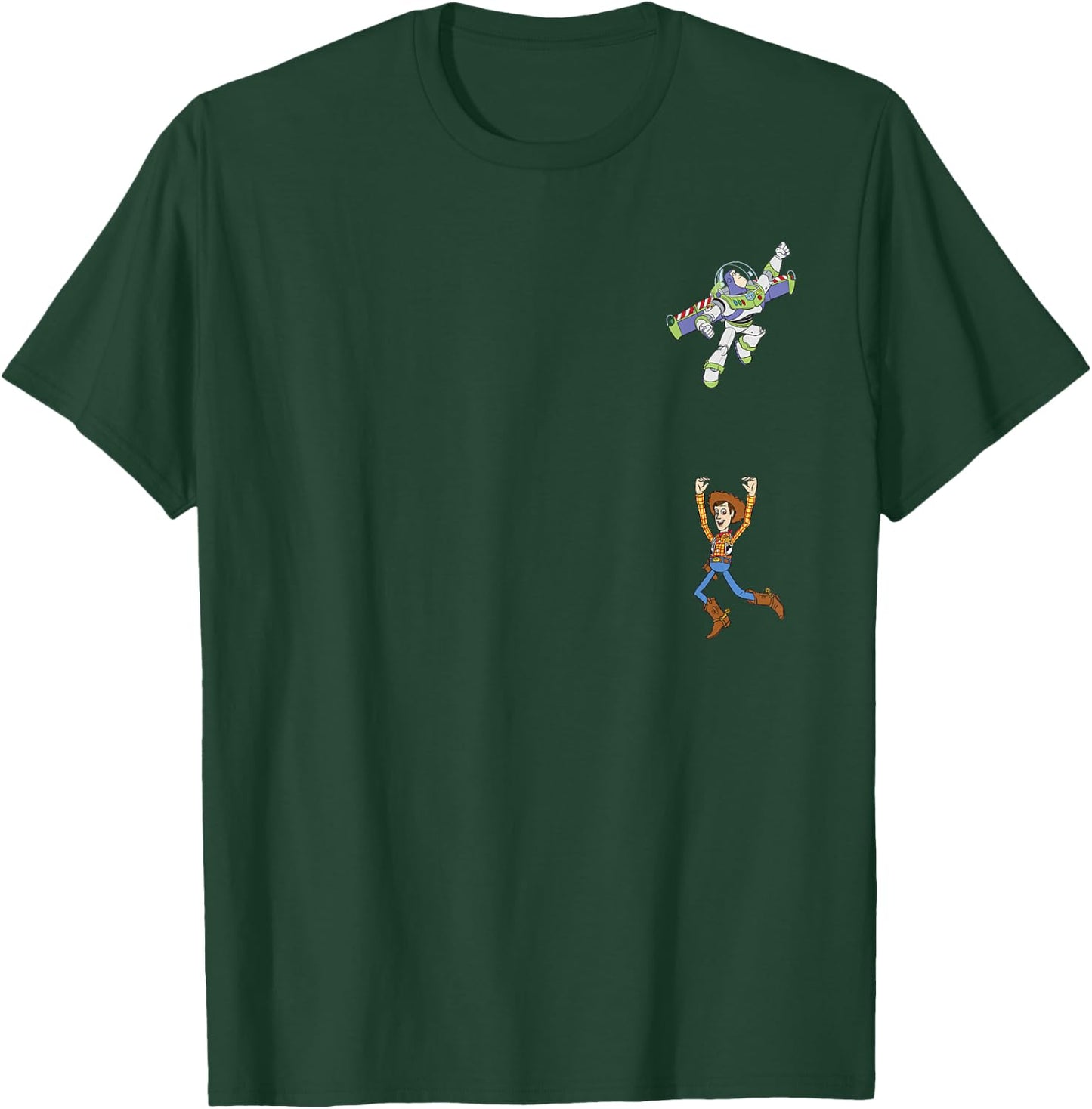 Disney Pixar Toy Story Buzz Lightyear Flying Woody Falling T-Shirt - T-Shirt | Forest
