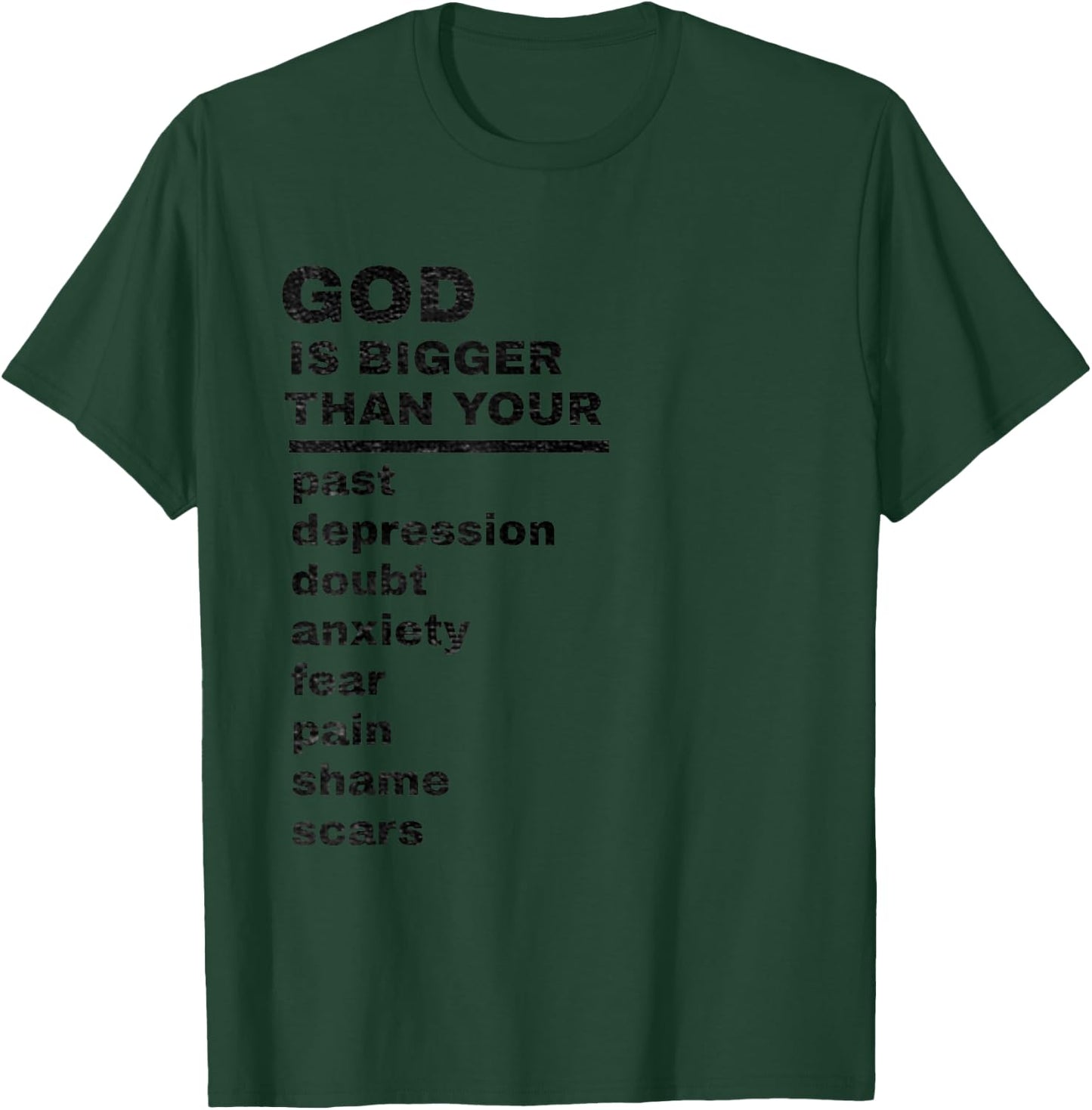 God is Bigger Than Your Past Faith Gift Christians T-Shirt - T-Shirt | Forest