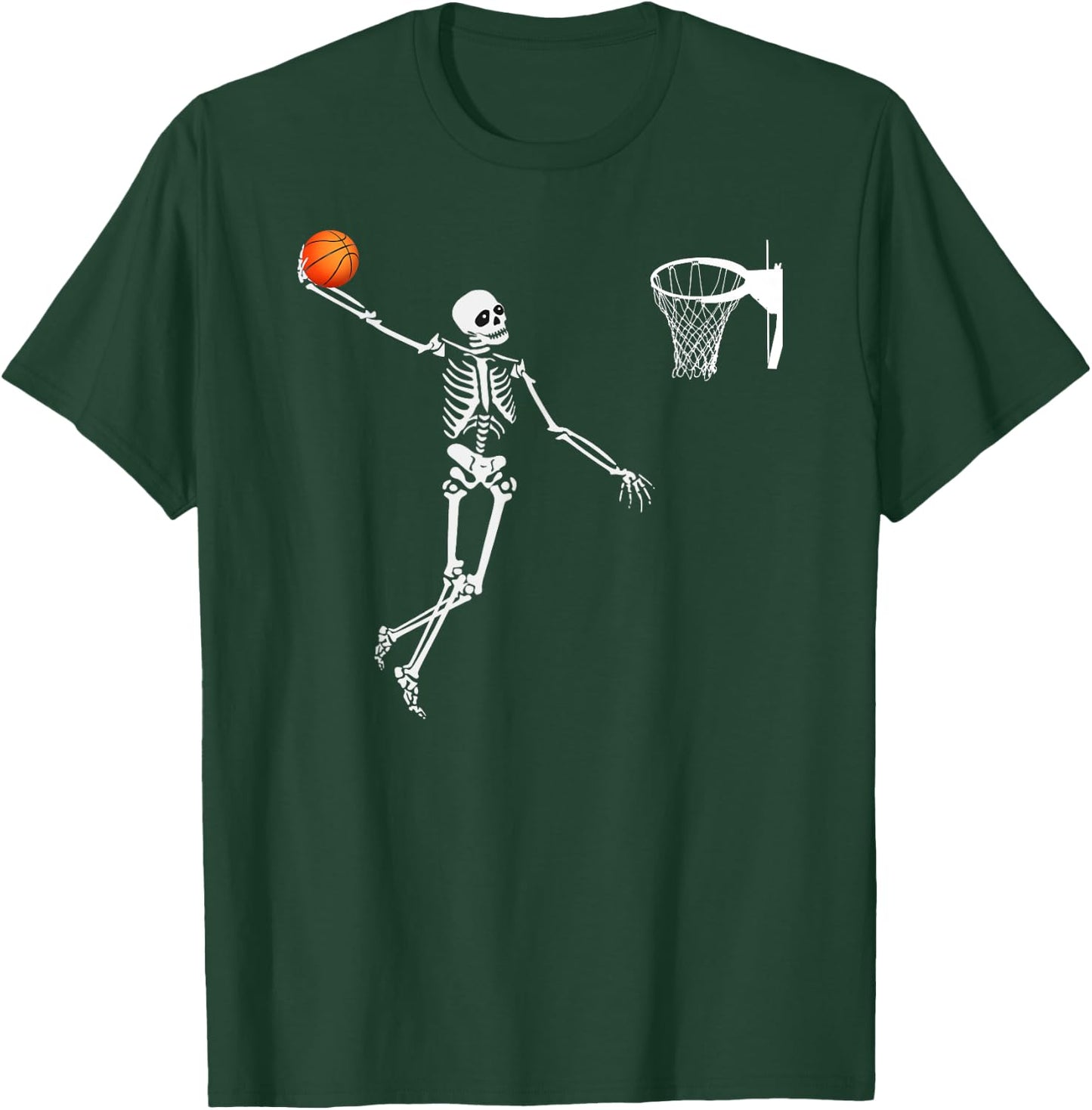 Basketball Skeleton Halloween Shirt Art-Dunking Skeleton T-Shirt - T-Shirt | Forest