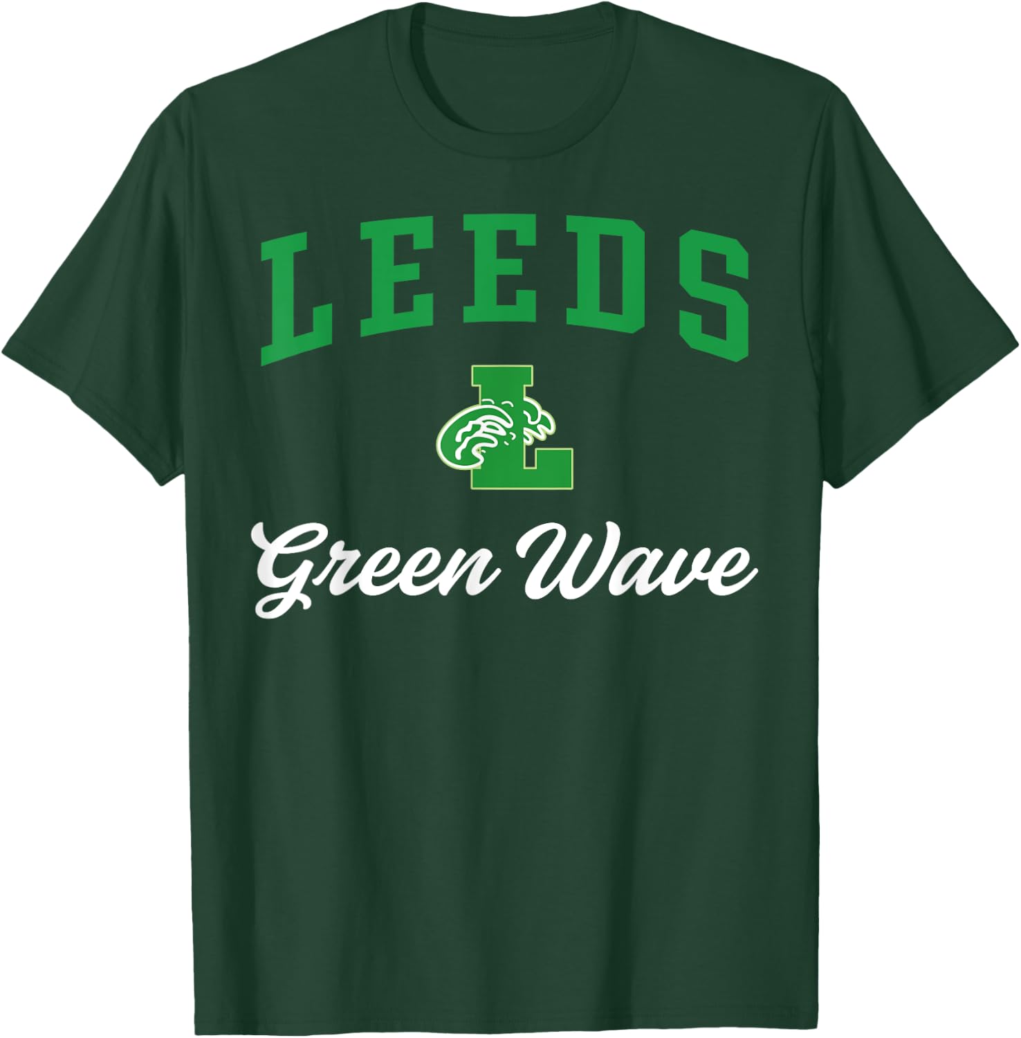 Leeds High School Green Wave C3 T-Shirt - T-Shirt | Forest