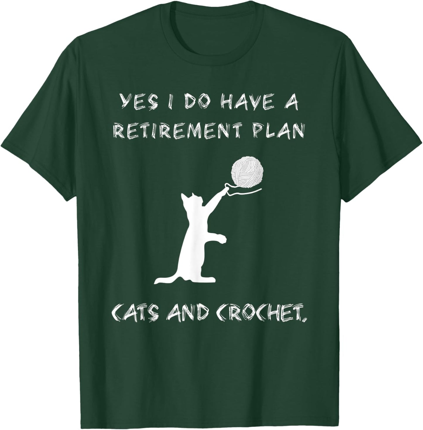 Crochet Cute Cat Kitty Knitting Pet Animal Crocheting T-Shirt - T-Shirt | Forest