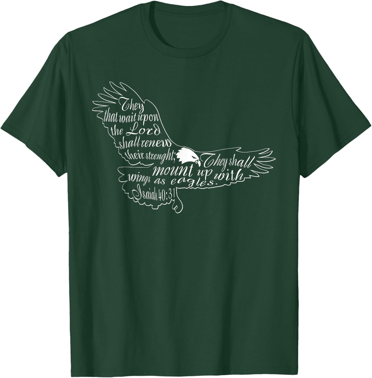 Religise Adler Wings Designs The Waiting for the Lord Isaiah 40:31 Eagle T-Shirt - T-Shirt | Forest
