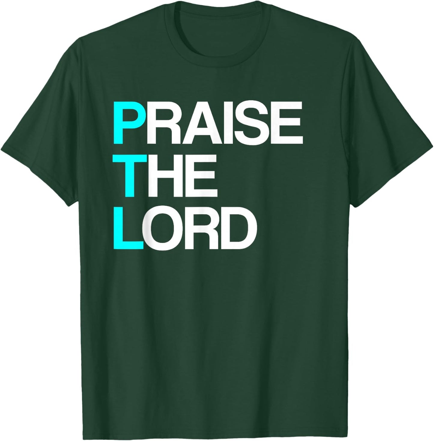 Lord Mercy PTL - Praise The Lord Funny Christian - -Adults - Black - Small - Short Sleeve - Modern - Religious - Casual - Machine Wash T-Shirt - T-Shirt | Forest