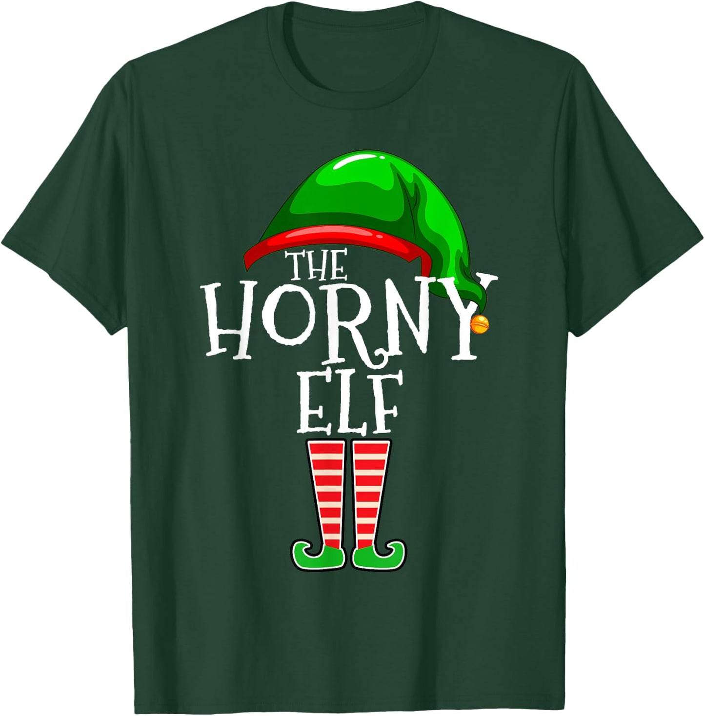 The Horny Elf Family Matching Group Christmas Gift Adult T-Shirt - T-Shirt | Forest