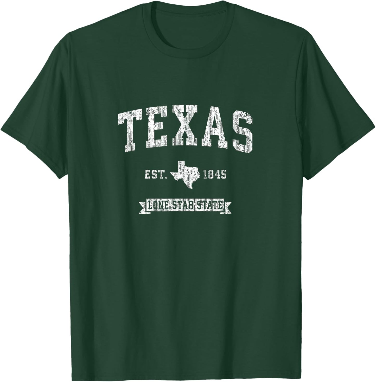 Retro Texas TX Vintage Athletic Sports Design T-Shirt - T-Shirt | Forest