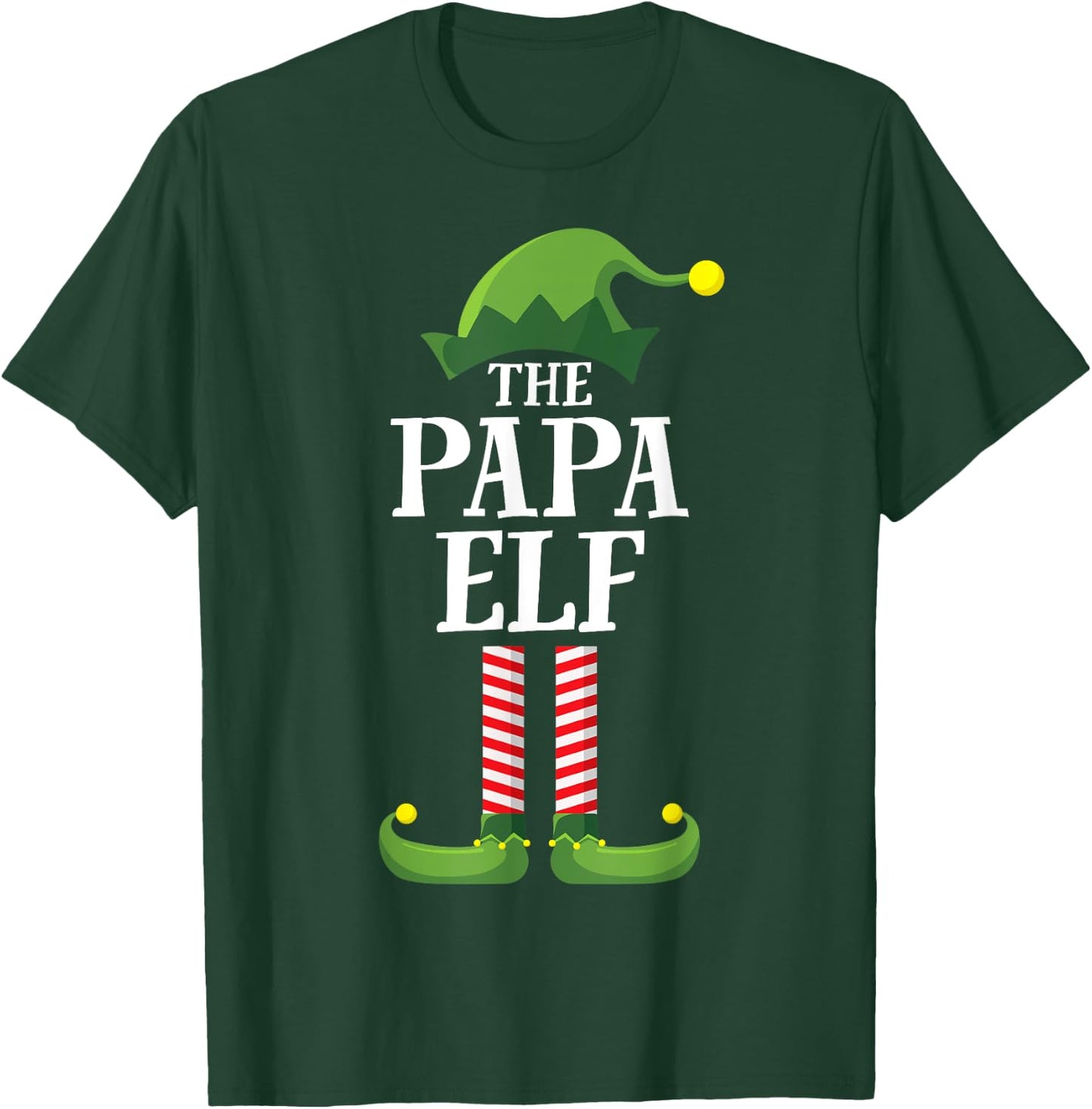 Papa Elf Shirt Matching Family Group Grandpa Dad Christmas T-Shirt - T-Shirt | Forest