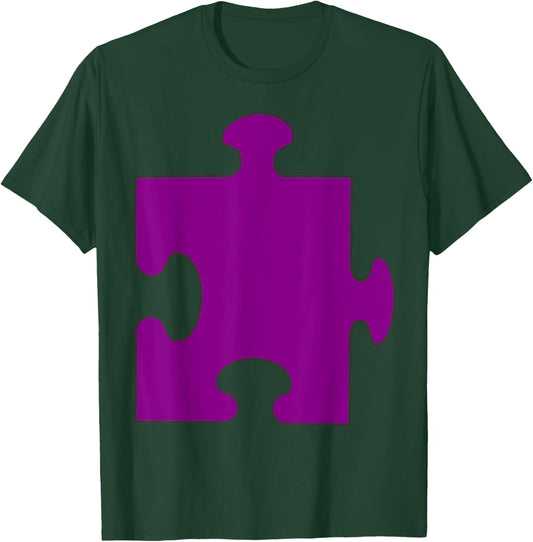 Halloween Couple Costumes - Purple Puzzle Piece Costume T-Shirt - T-Shirt | Forest