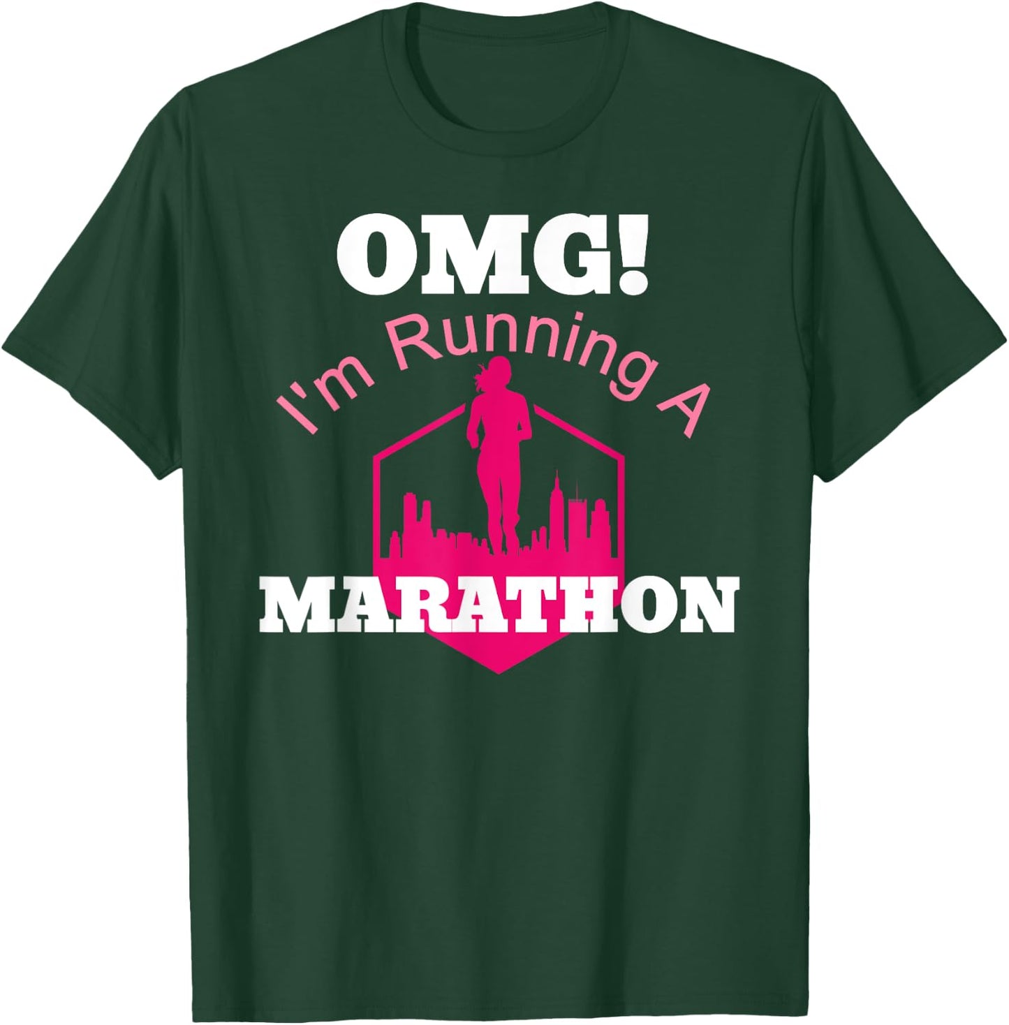 Marathon Running Girl 26.2 First Race Funny T-Shirt - T-Shirt | Forest