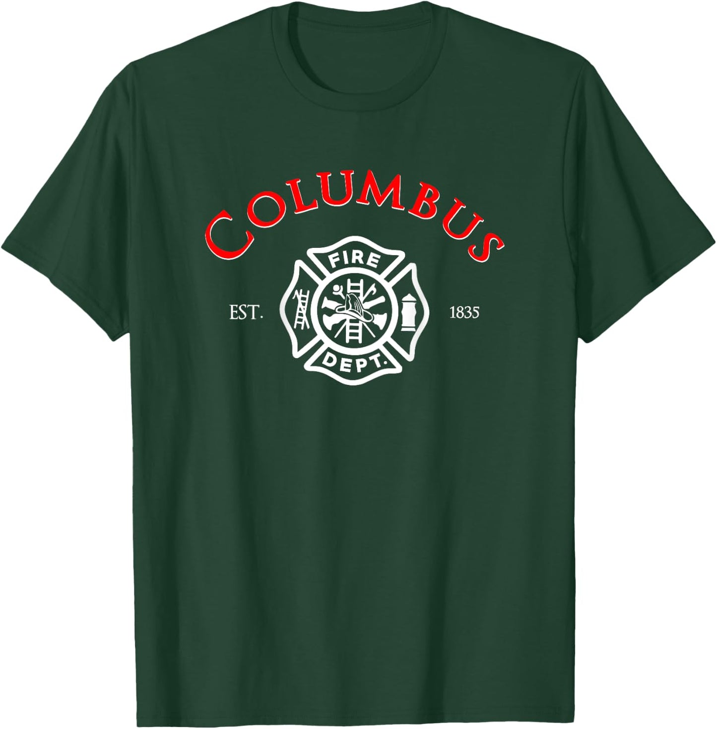 City of Columbus Fire Rescue Ohio Firefighter Duty T-Shirt - T-Shirt | Forest