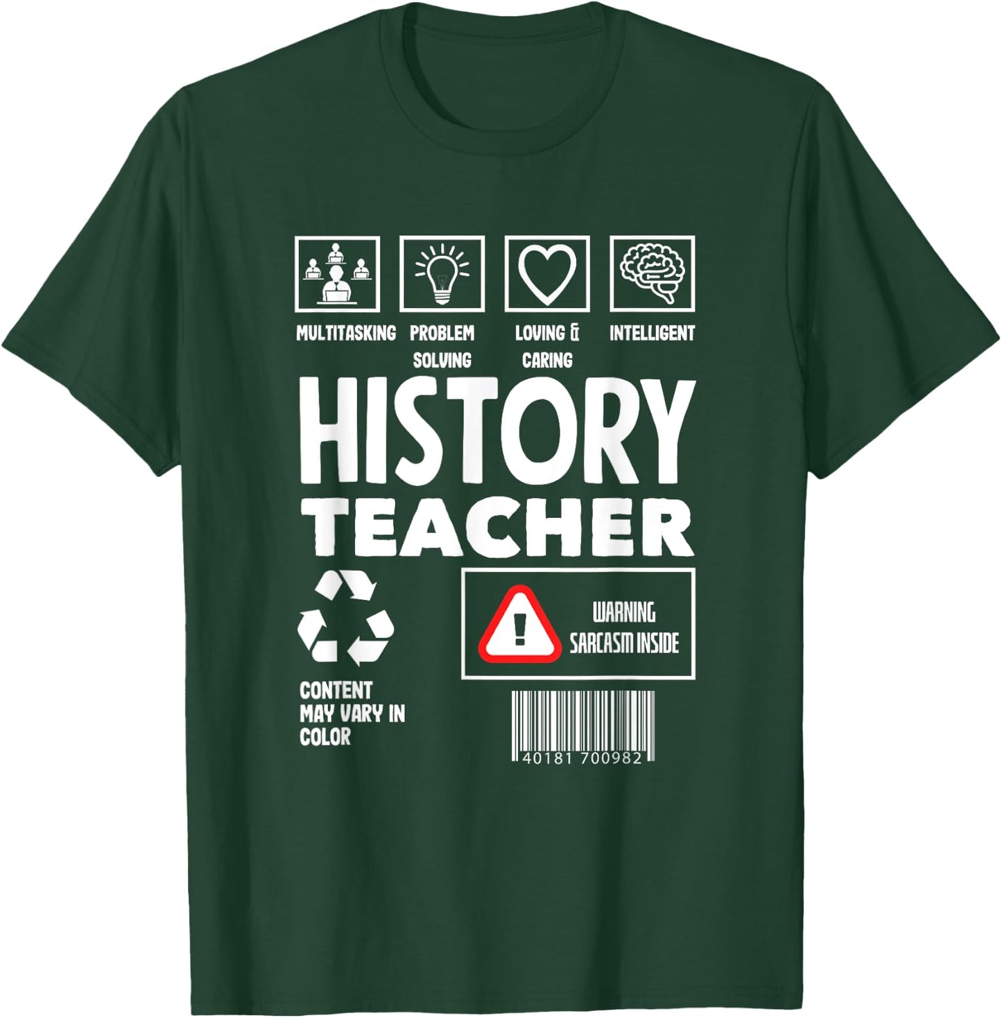 Funny History Teacher T-Shirt - T-Shirt | Forest