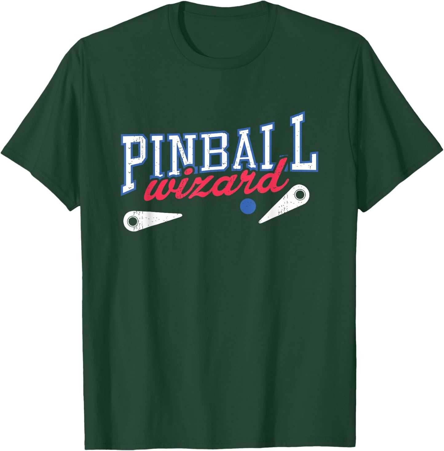 Retro Pinball Wizard Print Arcade Game Lover T Shirt T-Shirt - T-Shirt | Forest