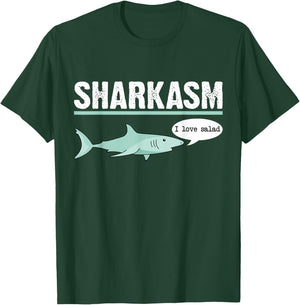 Sharkasm I Love Salad Funny Sarcastic Shark T-Shirt - T-Shirt | Forest