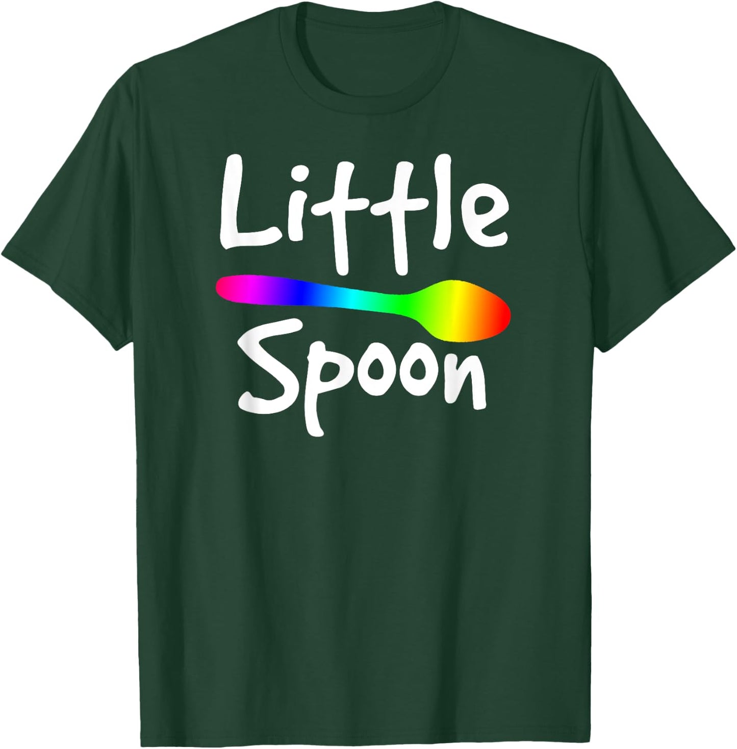 Rainbow Big Spoon Little Spoon Matching Gay Couple T-Shirt - T-Shirt | Forest