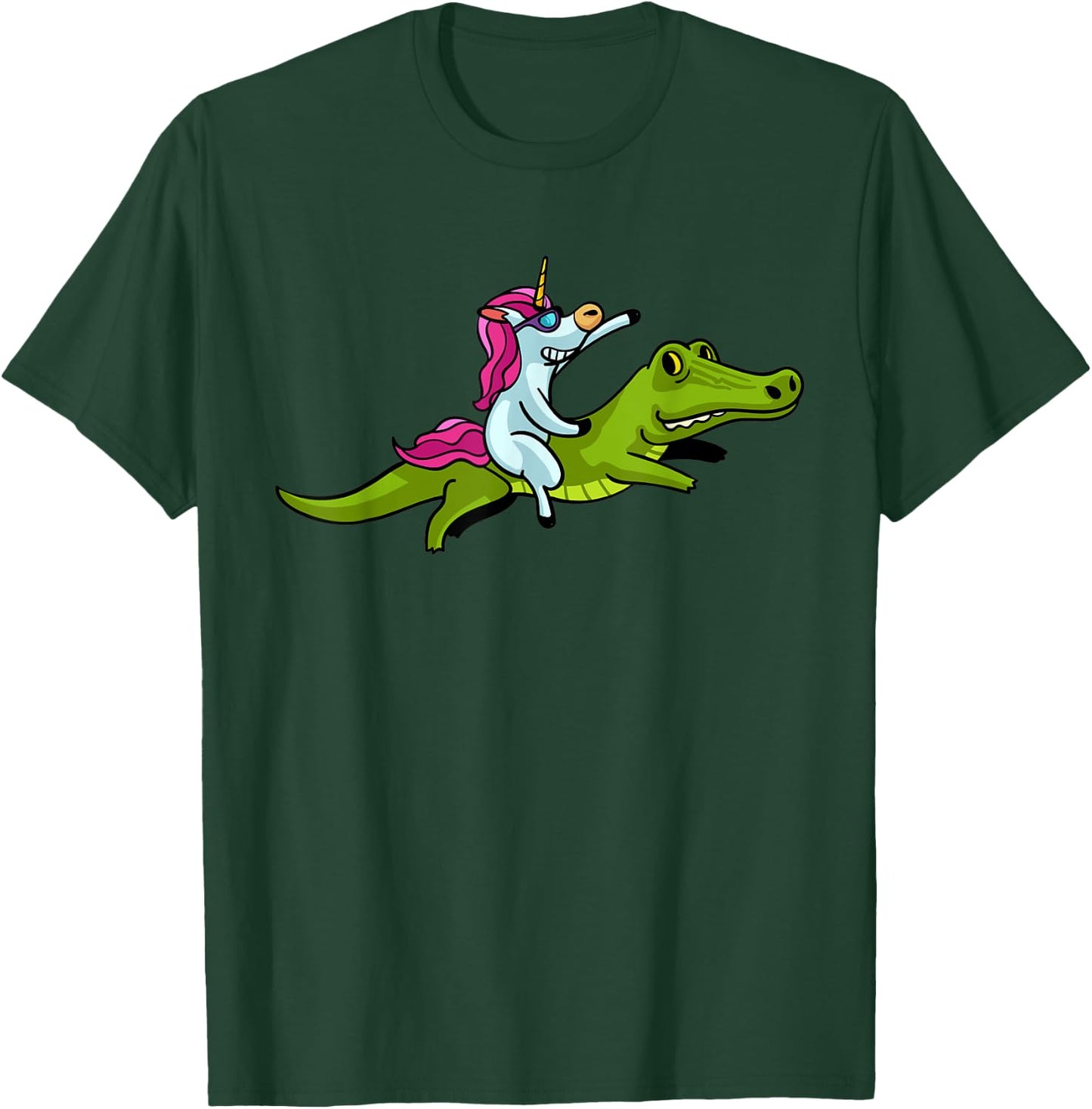 Alligator Unicorn Crocodile Gator Reptile Men Boys T-Shirt - T-Shirt | Forest