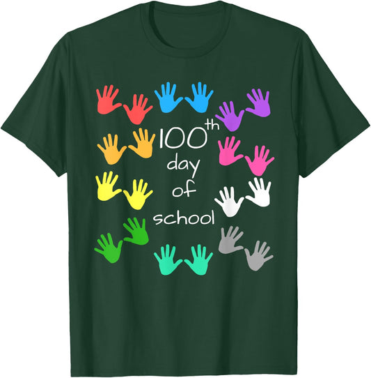 100th School Day Shirt - 100 Days Celebration Shirt T-Shirt - T-Shirt | Forest