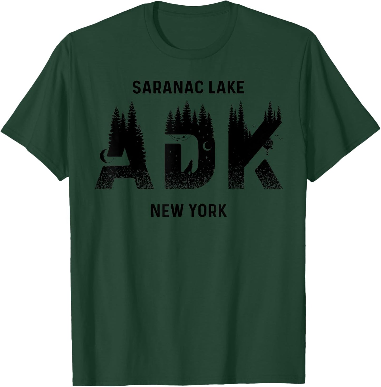 Saranac Lake Adirondack Mountains New York Souvenir T-Shirt - T-Shirt | Forest