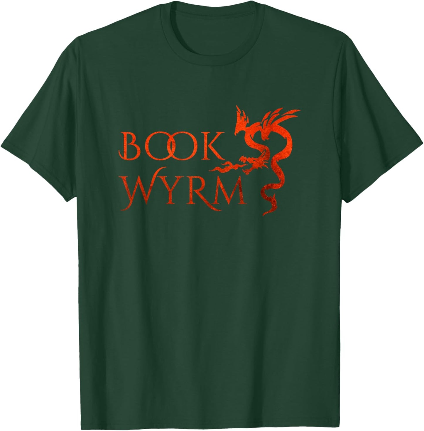 Book Wyrm Reader Book Lover Bookworm Dragon Literary Bookish T-Shirt - T-Shirt | Forest