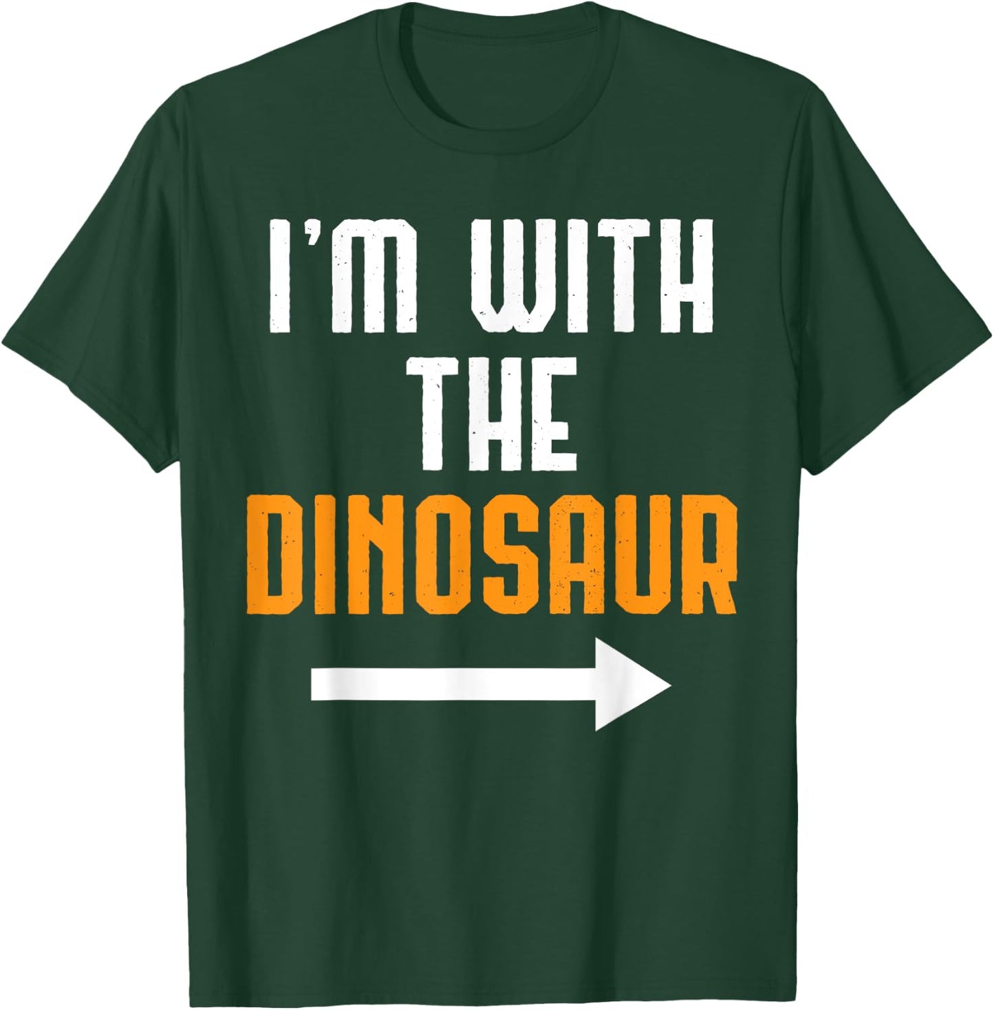 I'm With The Dinosaur Shirt Costume Funny Halloween Couple T-Shirt - T-Shirt | Forest