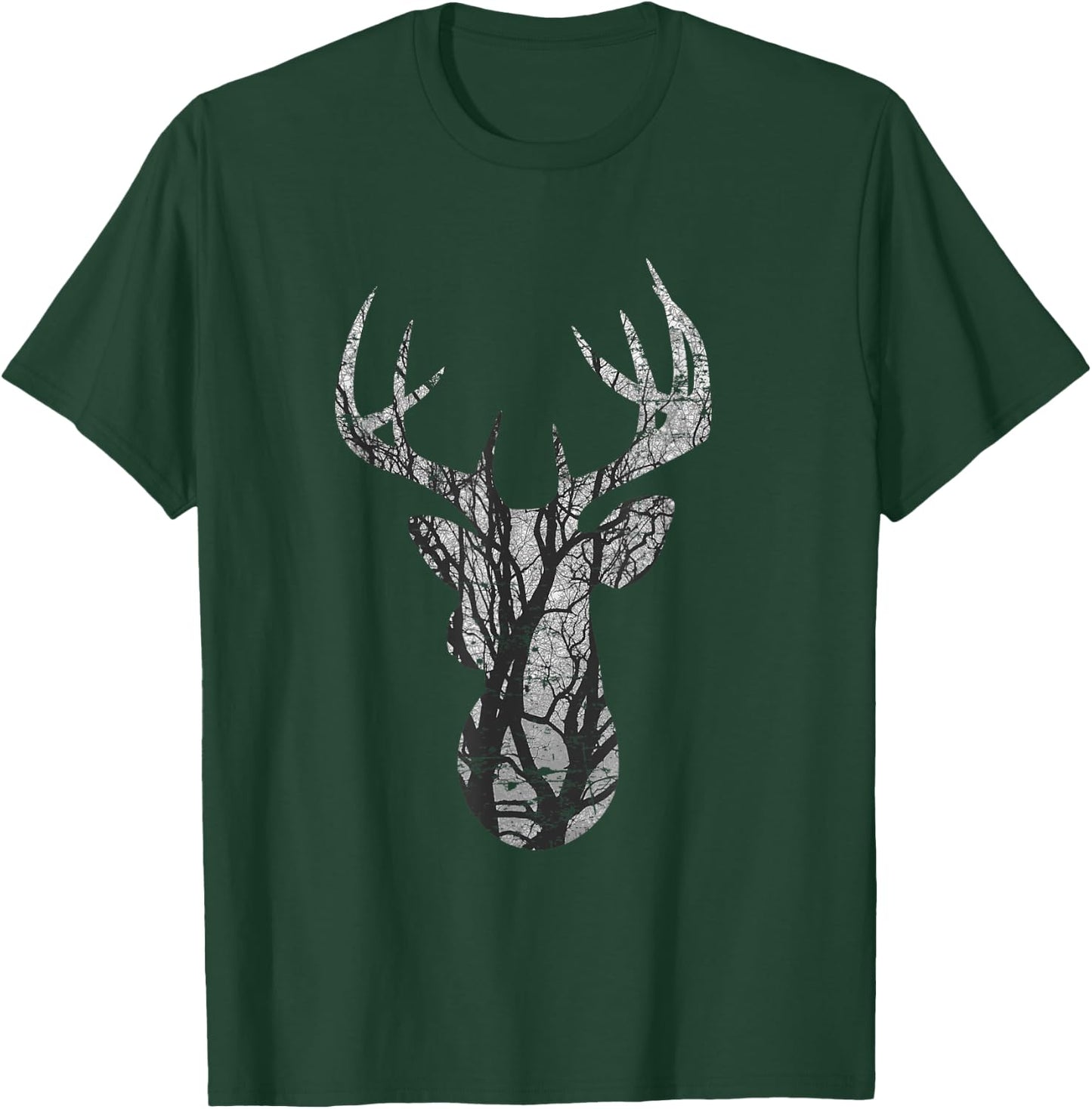 Eight Point Buck Deer Silhouette Woodlands T Shirt T-Shirt - T-Shirt | Forest