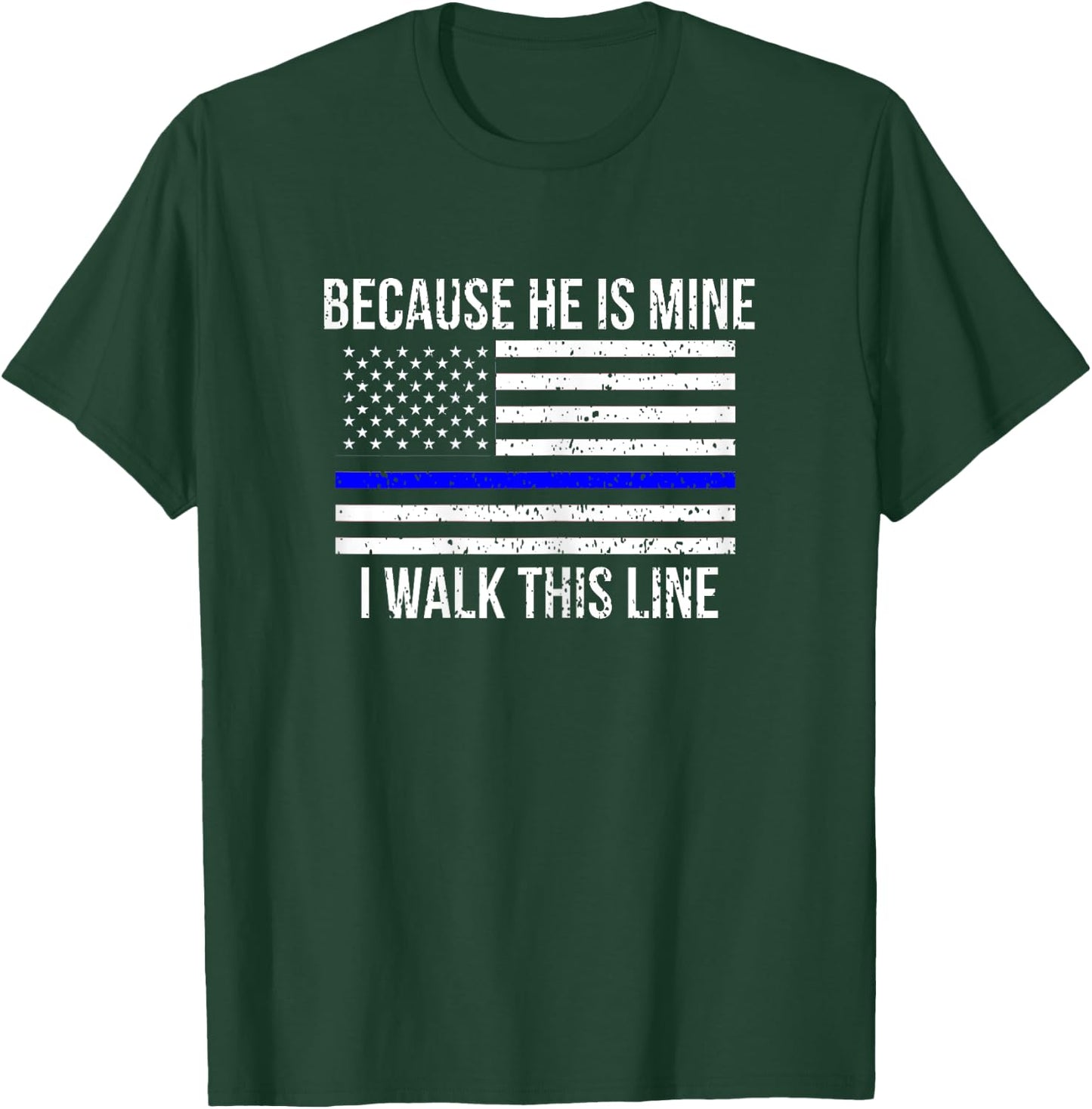 American Flag Police Officer Wife Gift Shirt Girlfriend T-Shirt - T-Shirt | Forest