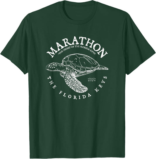 Marathon Turtle Florida Keys Scuba Fishing and Diving T-Shirt - T-Shirt | Forest