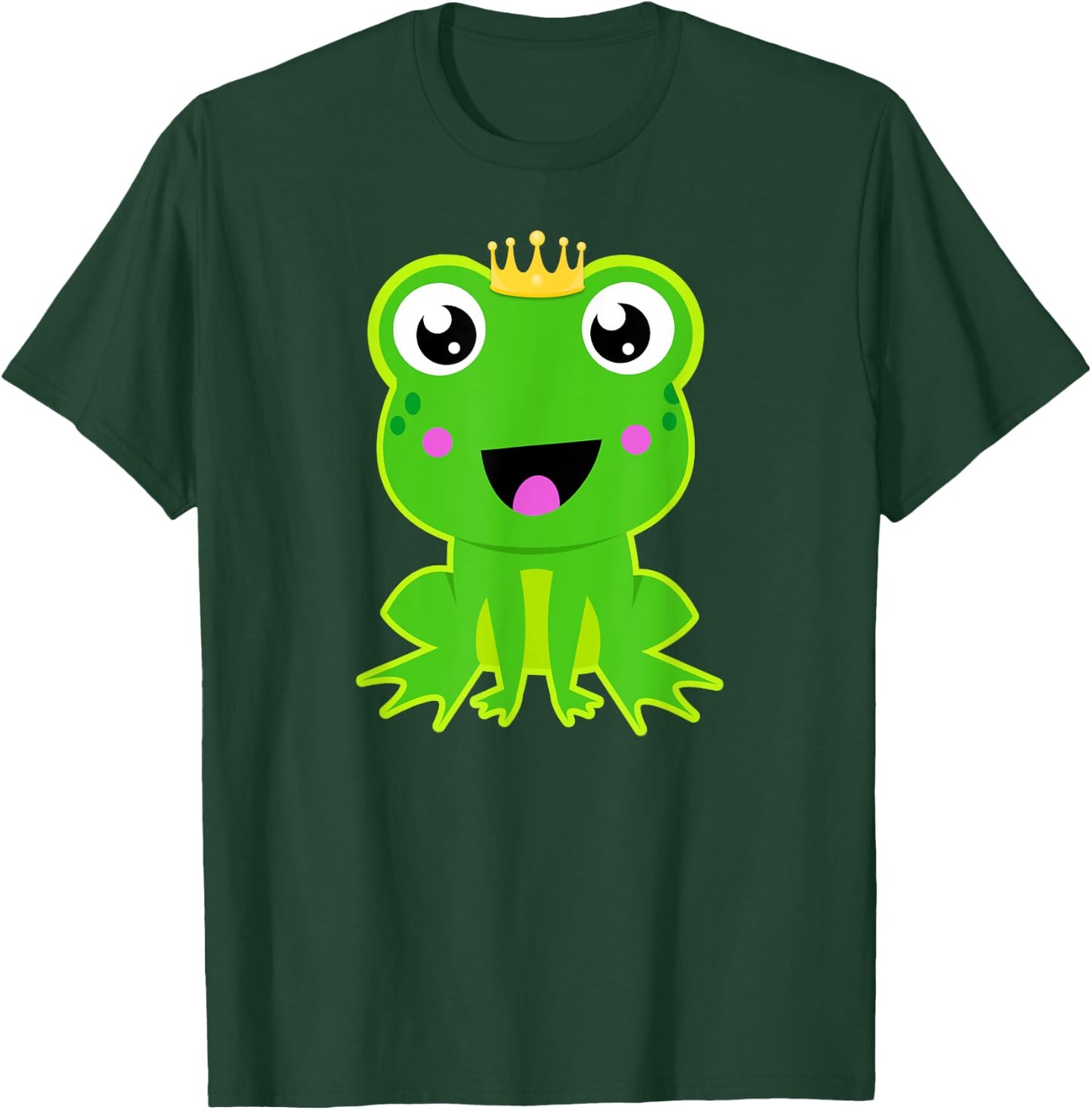 Frog Prince Crown Cute Fairy Tale Graphic Boys Girls Kids T-Shirt - T-Shirt | Forest