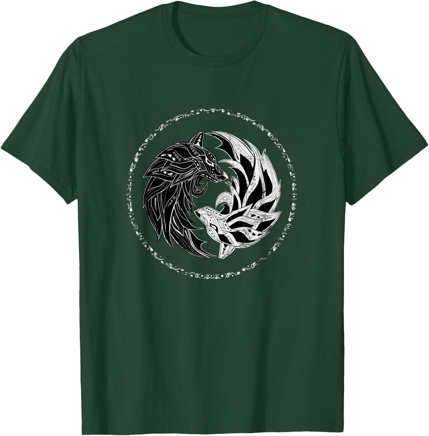 Yin Yang, Wolf, Wolves, Yinyang, Chi Gong TaiChi, Yin-Yang Bagua T-Shirt - T-Shirt | Forest