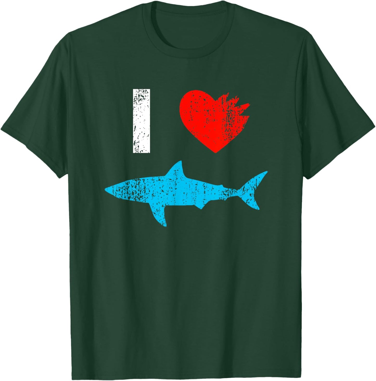I Love Sharks Heart Bite - Marine Biology Shark Lover Gift T-Shirt - T-Shirt | Forest
