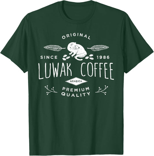 Kopi Luwak Coffee Indonesian Palm Civet Poop Arabica T-Shirt - T-Shirt | Forest