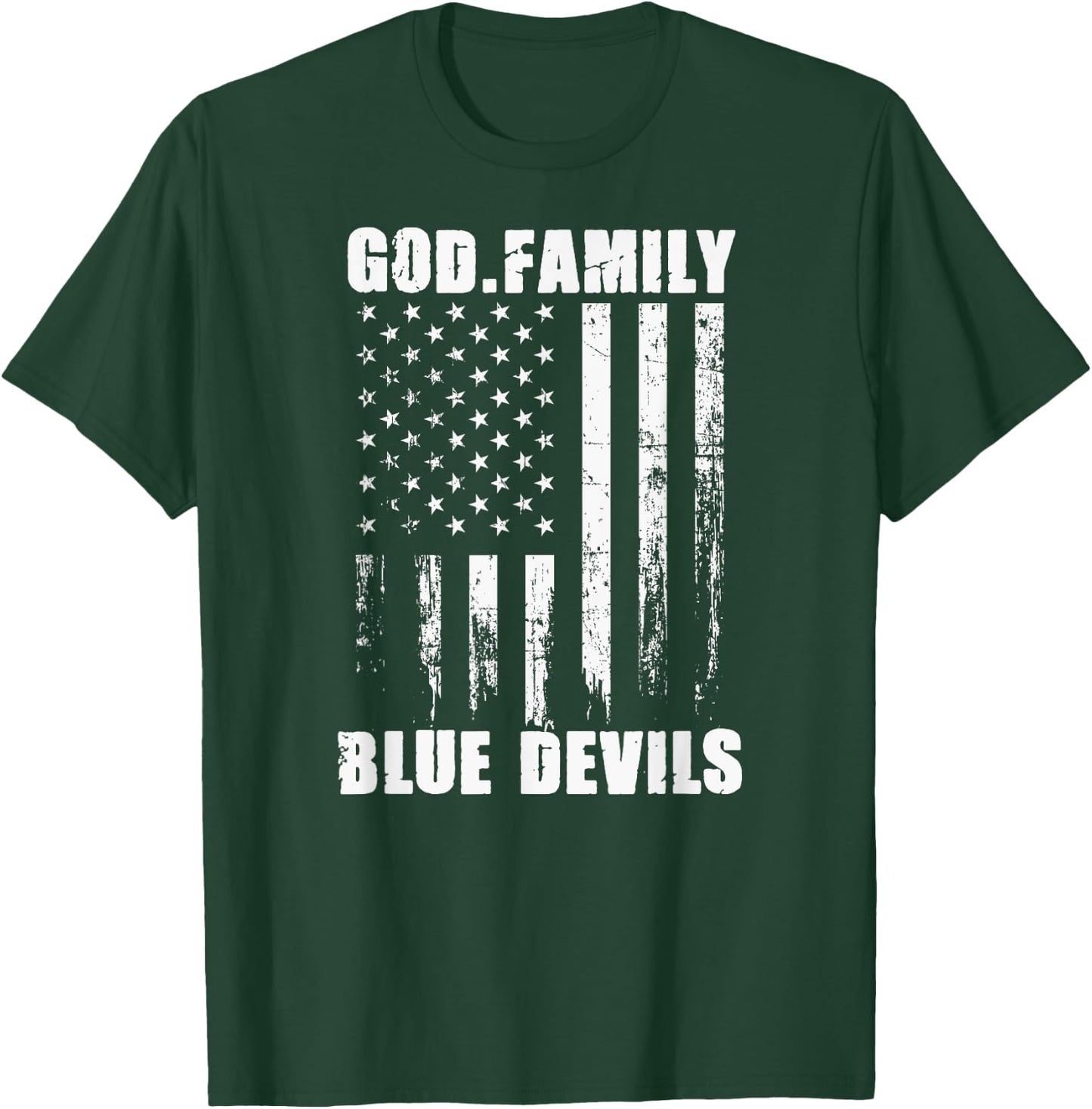 Zanesville Blue Devils God. Family. Vintage USA Flag T-Shirt - T-Shirt | Forest
