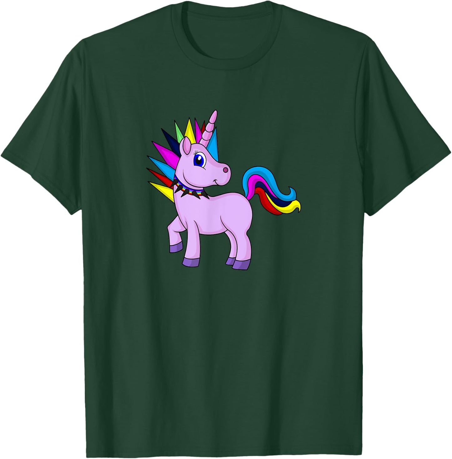 Unicorn Punk Rock Rebel I Cute & Funny T-Shirt - T-Shirt | Forest