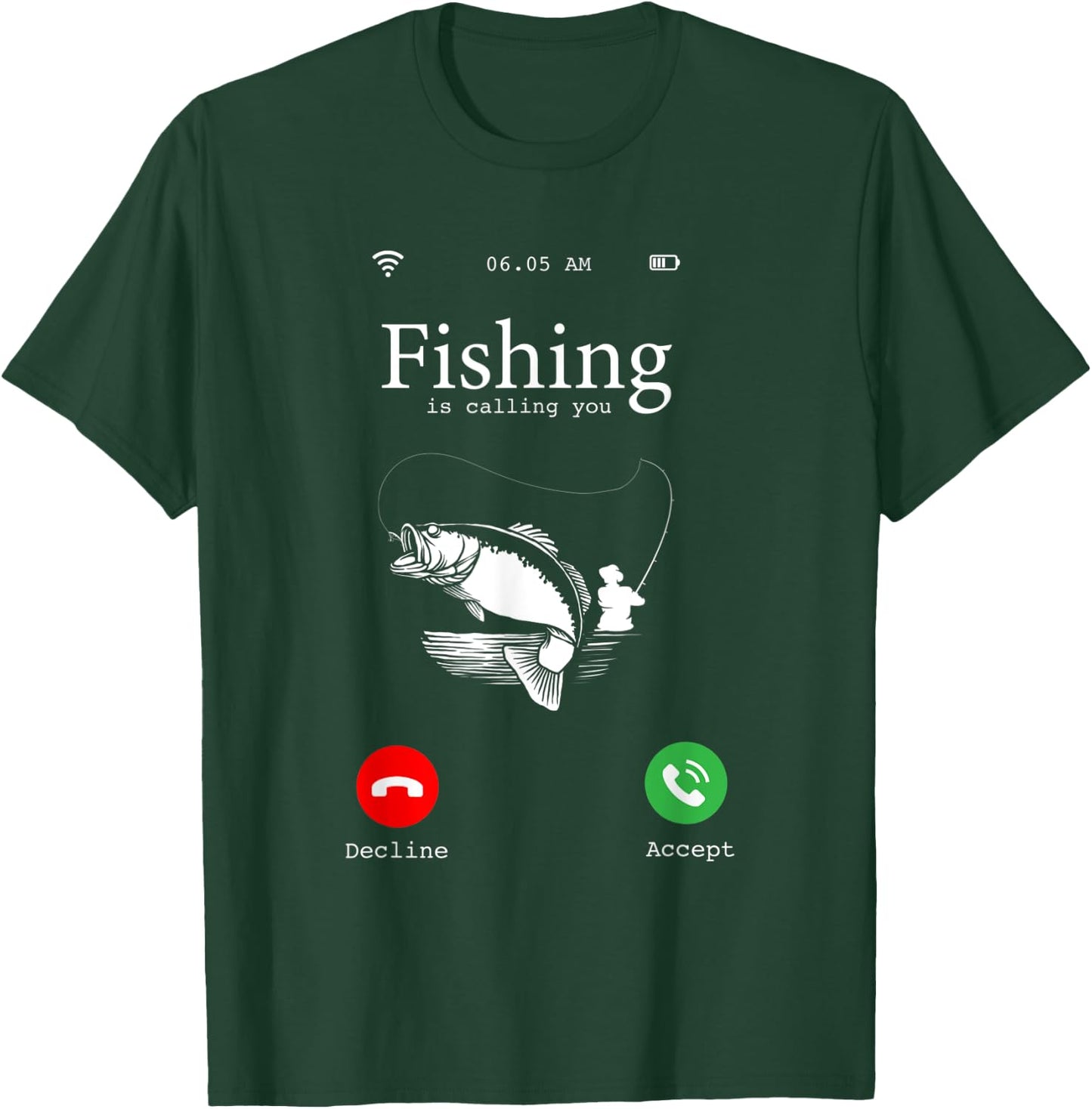 Hilarious Fishing Lovers Gift - Fishing Is Calling You Joke T-Shirt - T-Shirt | Forest