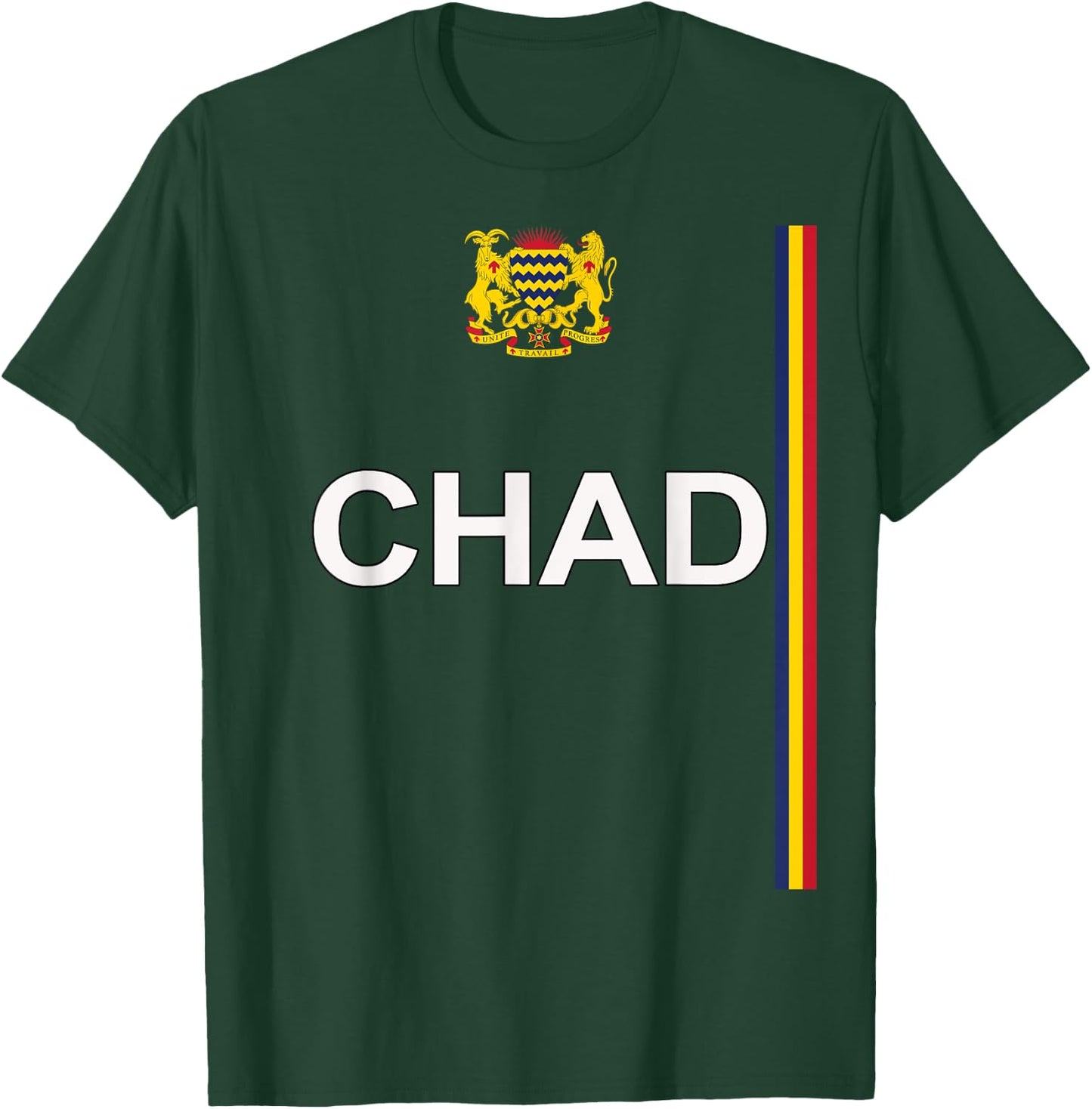 Chadian Sports-style National Coat of Arms and Flag of Chad T-Shirt - T-Shirt | Forest