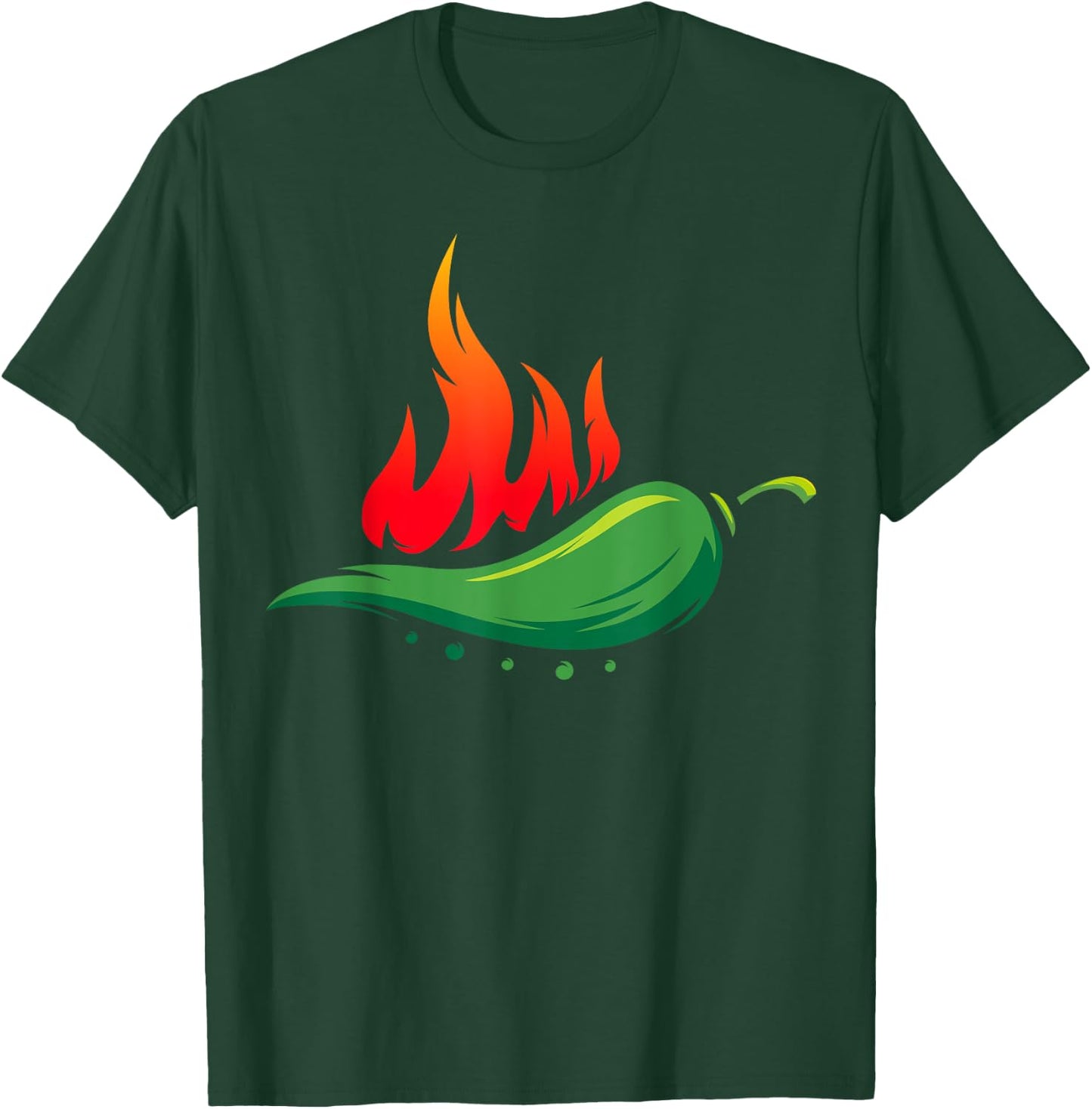 Flaming Hot Jalapeno Pepper for Spicy Mexican Food Lover T-Shirt - T-Shirt | Forest