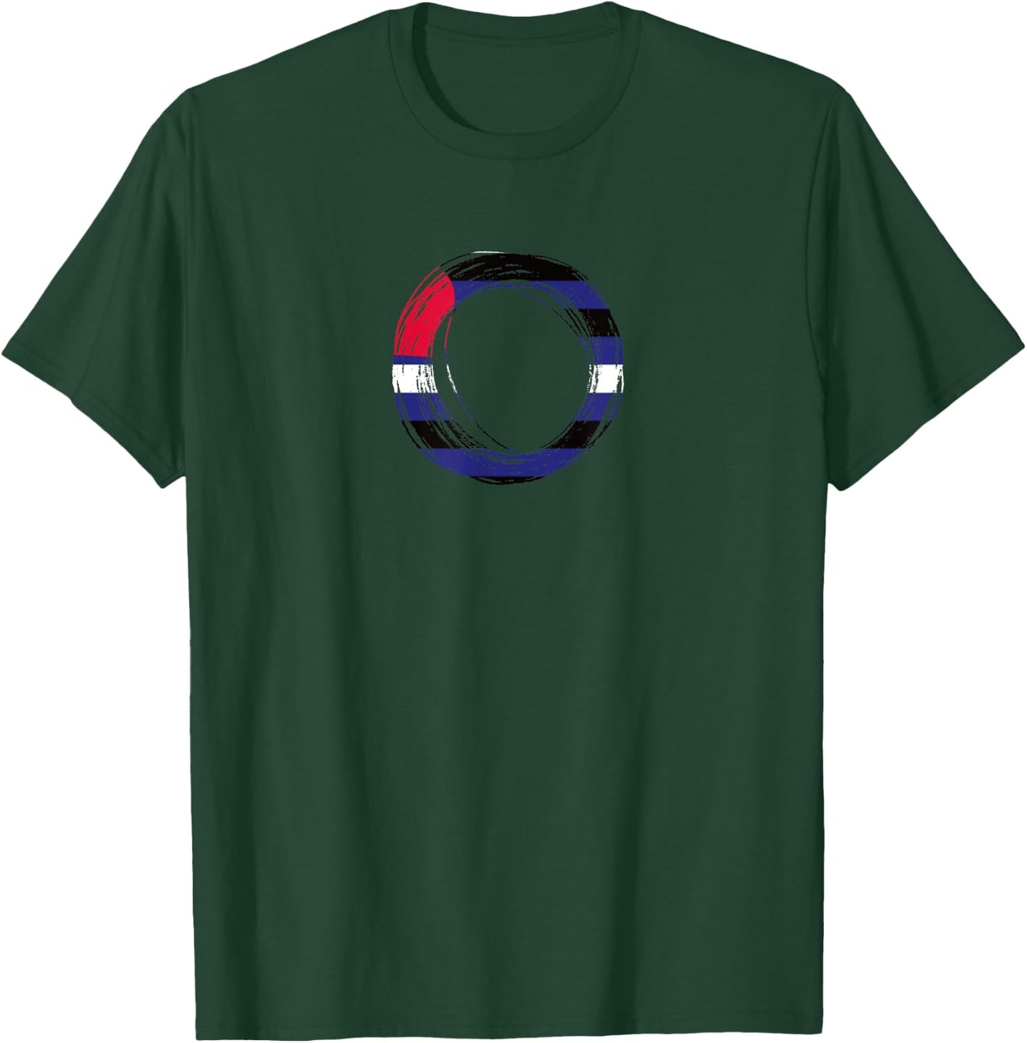 Scribble Circle Pride Flag Colors | Leather Pride T-Shirt - T-Shirt | Forest