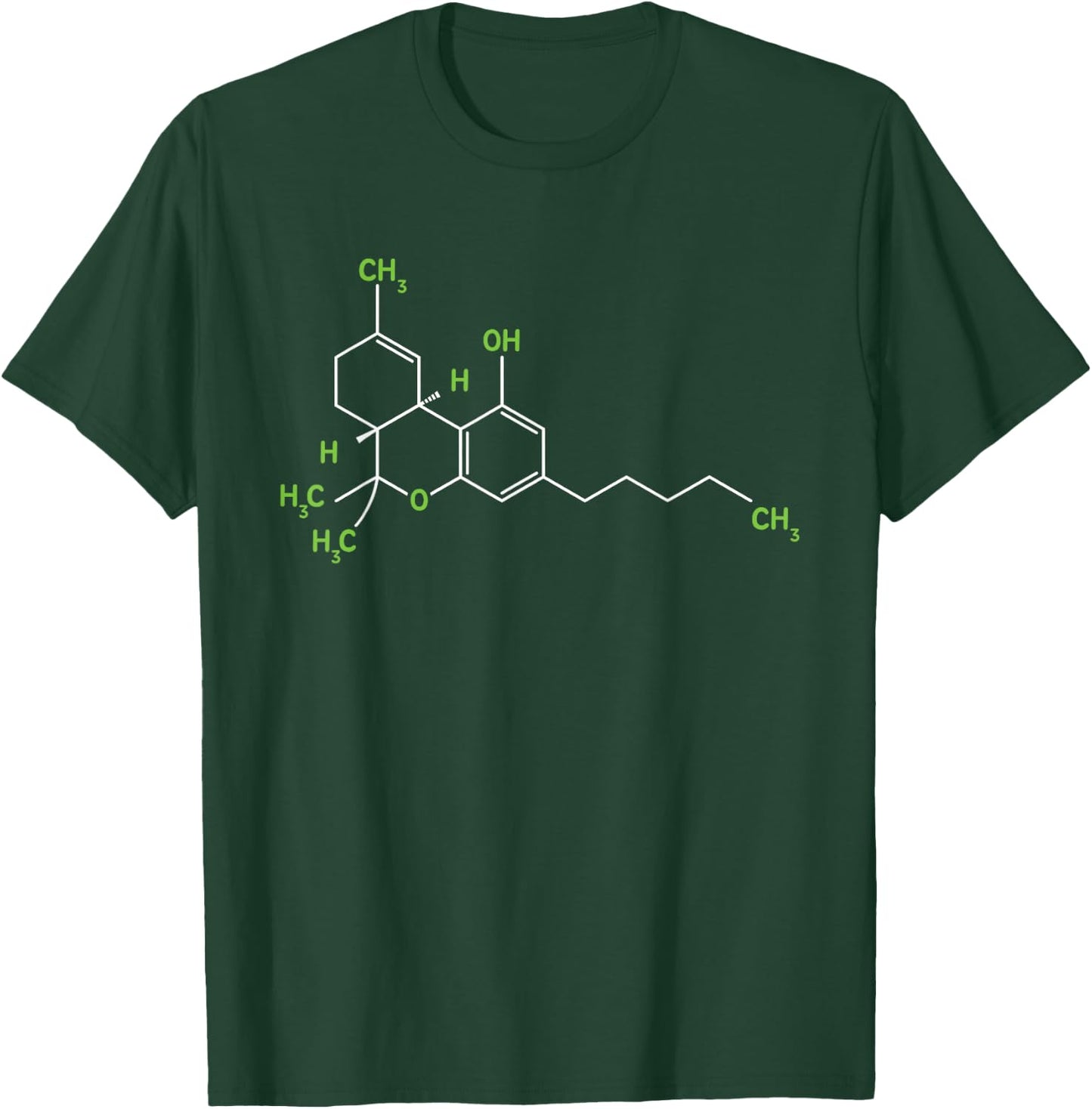 Cannabis Weed Pot Molecule THC Marijuana Stoner Gift T-Shirt - T-Shirt | Forest