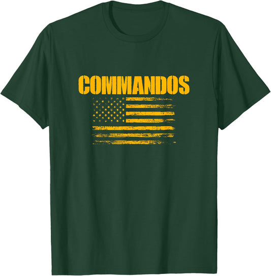 Hendersonville Commandos USA Flag Pride T-Shirt - T-Shirt | Forest