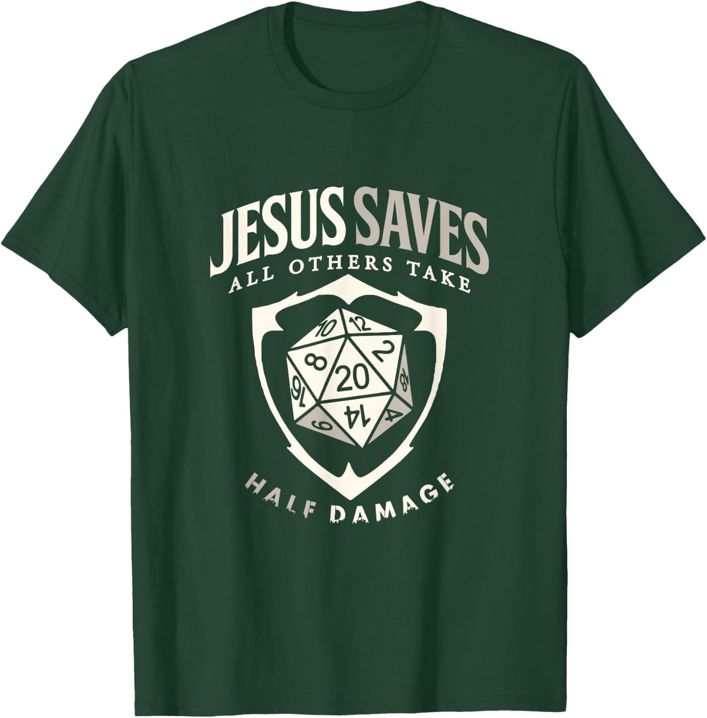 Tabletop RPG Christian Jesus Saves All Others board game T-Shirt - T-Shirt | Forest
