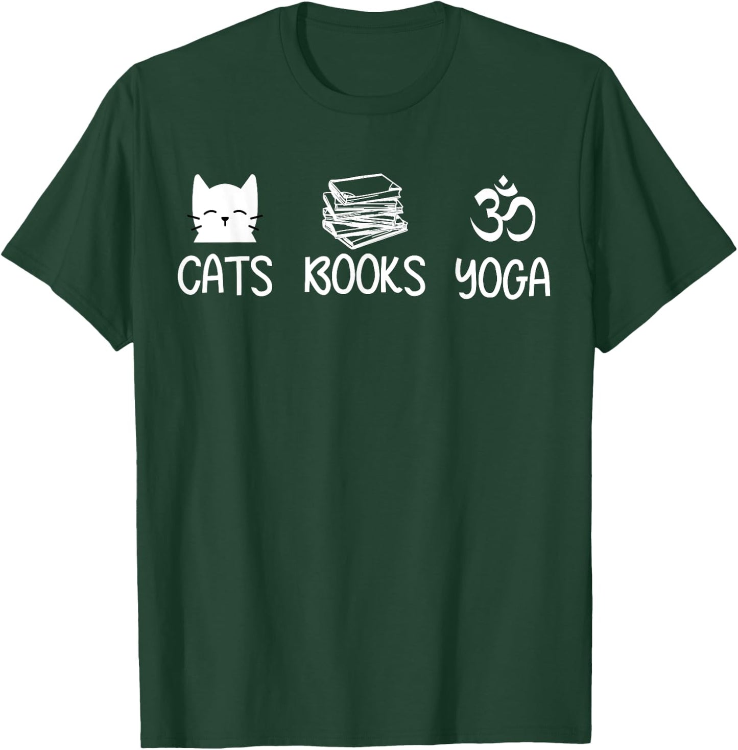 Cats Books Yoga Lover T Shirt Cat Reading Meditation Namaste Men Women Kids T-Shirt - T-Shirt | Forest