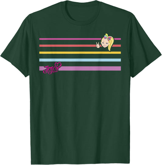 JoJo Siwa Rainbow Stripes Peace Sign T-Shirt - T-Shirt | Forest