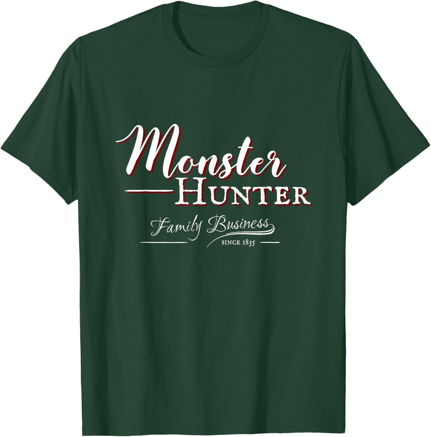 Monster Hunter Family Business | Funny Halloween Hunting T-Shirt - T-Shirt | Forest