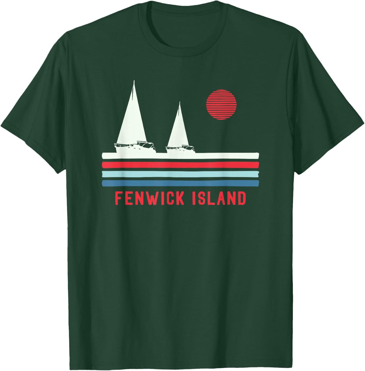 Fenwick Island DE Sailboat Vintage 80s T-Shirt - T-Shirt | Forest