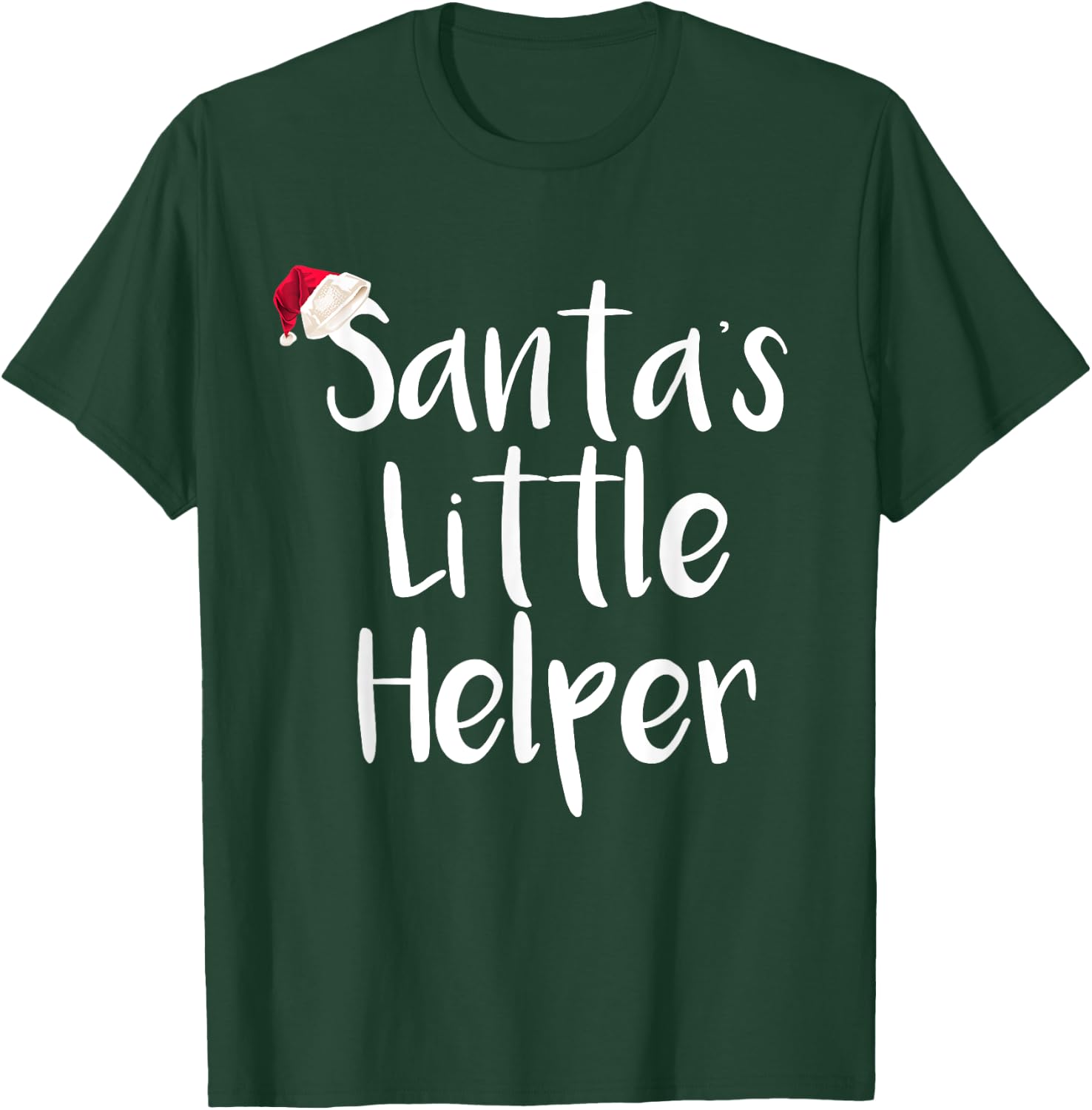 Kids Christmas Santa's Little Helper Shirt Santa Hat T-Shirt - T-Shirt | Forest