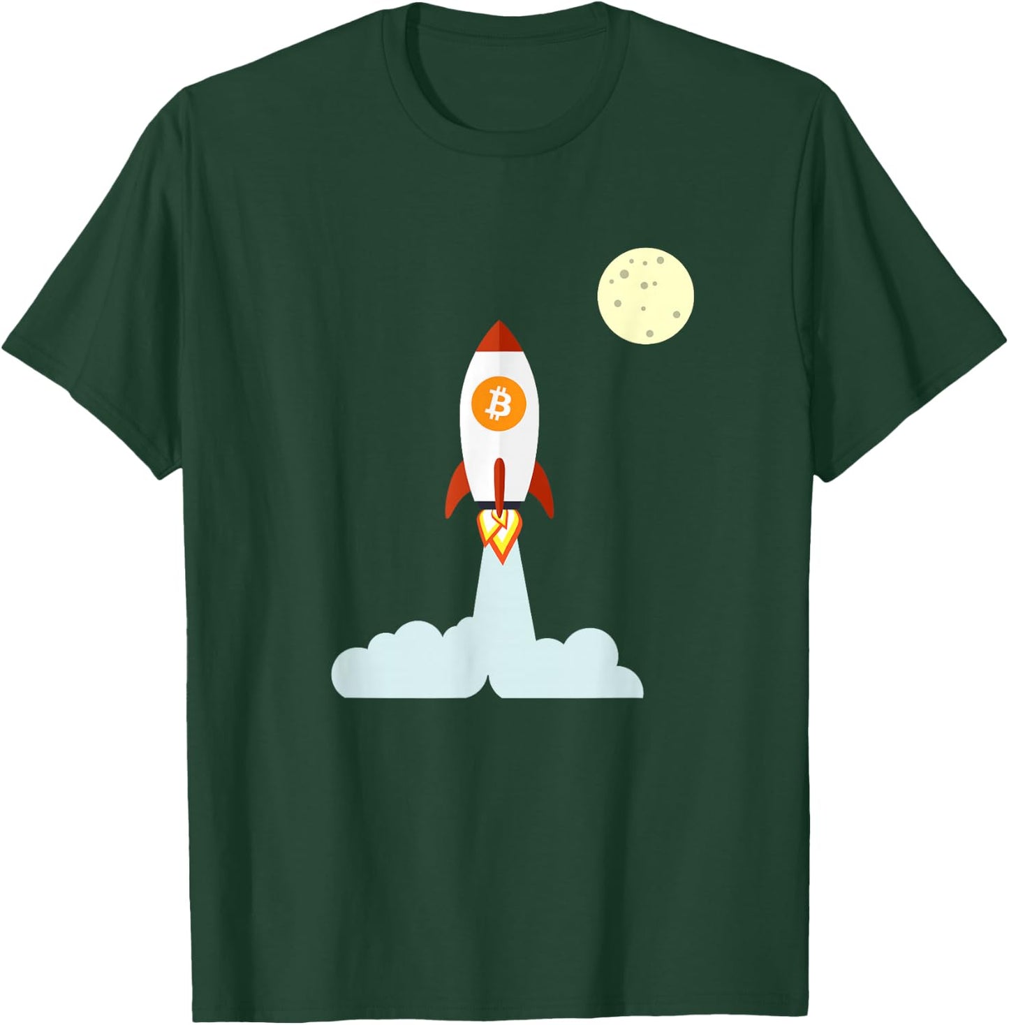Bitcoin BTC Crypto to the Moon Shirt Featuring BTC Rocket T-Shirt - T-Shirt | Forest