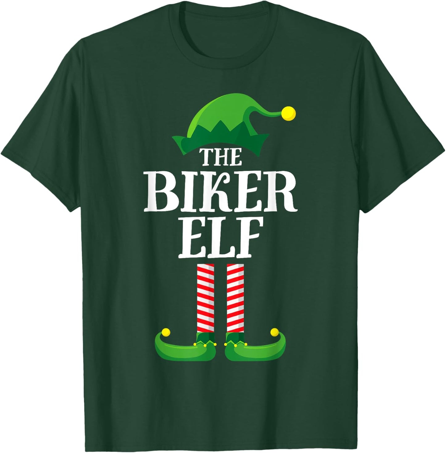 Biker Elf Matching Family Group Christmas Party Pyjamas T-Shirt - T-Shirt | Forest