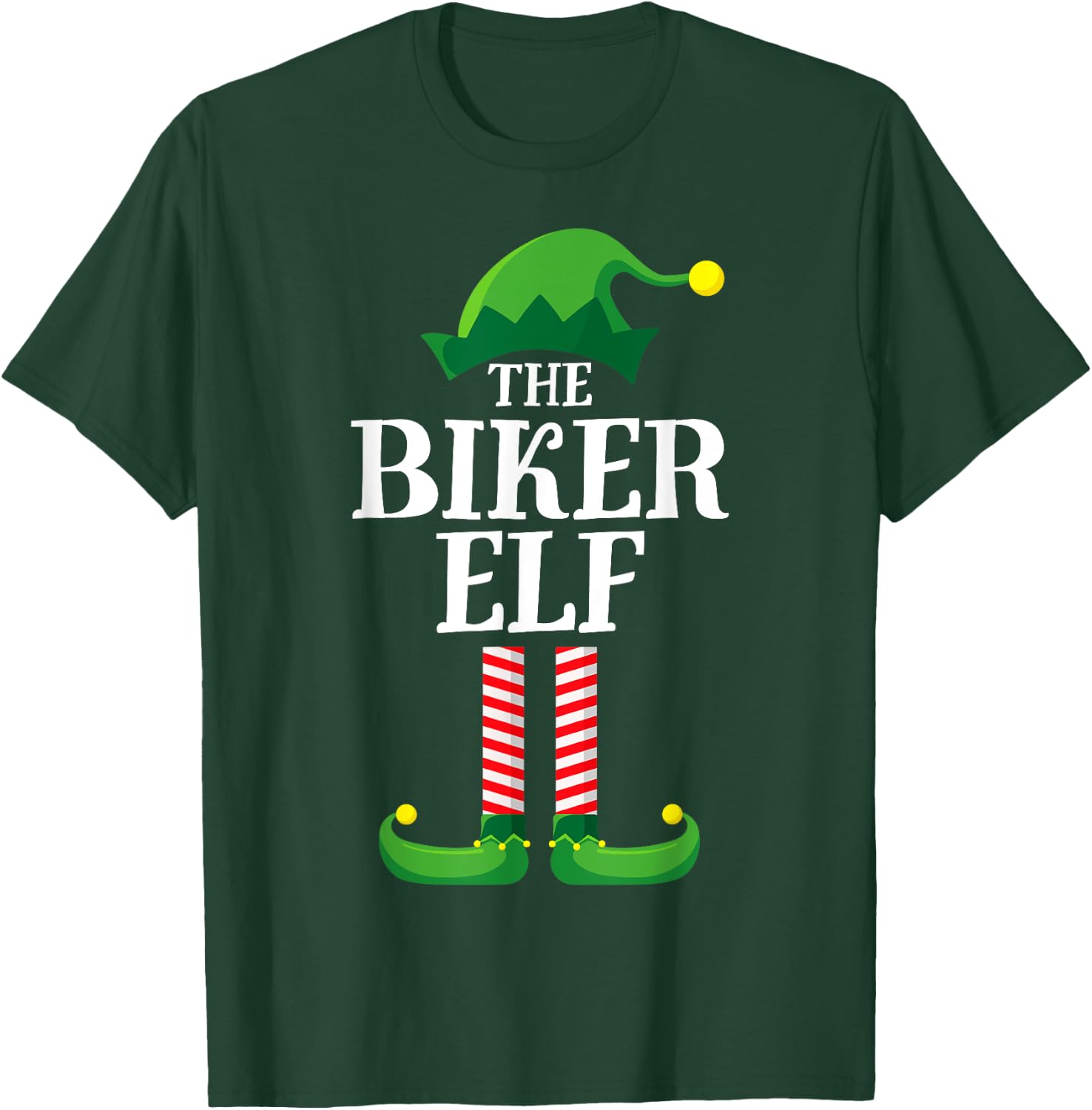 Biker Elf Matching Family Group Christmas Party Pyjamas T-Shirt - T-Shirt | Forest