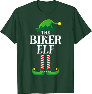Biker Elf Matching Family Group Christmas Party Pyjamas T-Shirt - T-Shirt | Forest